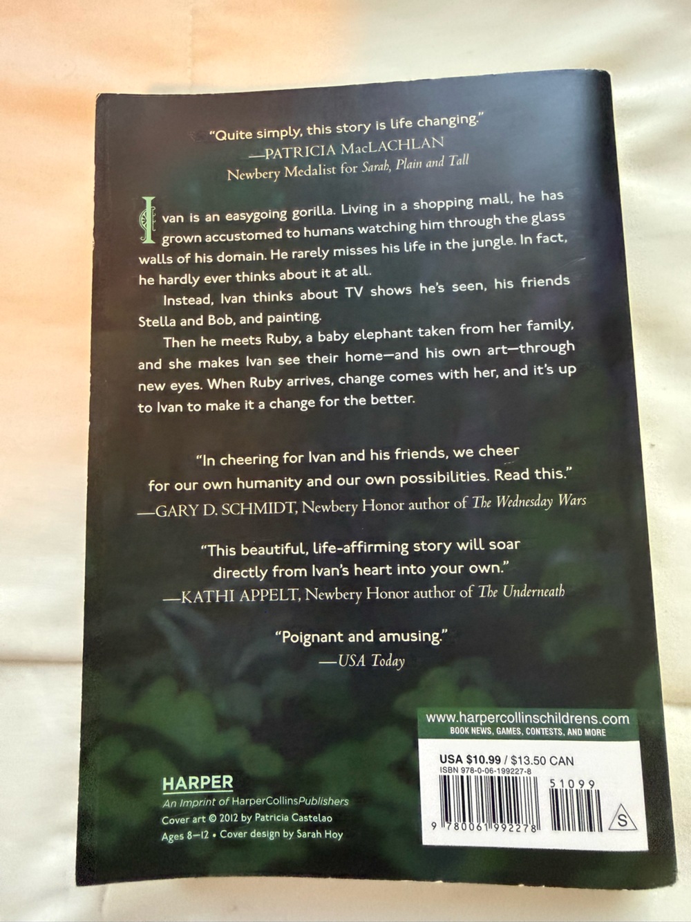 One and Only Ivan Book soft cover middle school